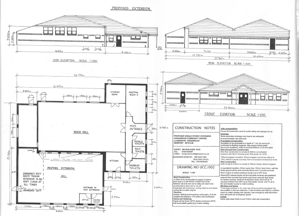 Side Rear Front Proposed Extension Drawing